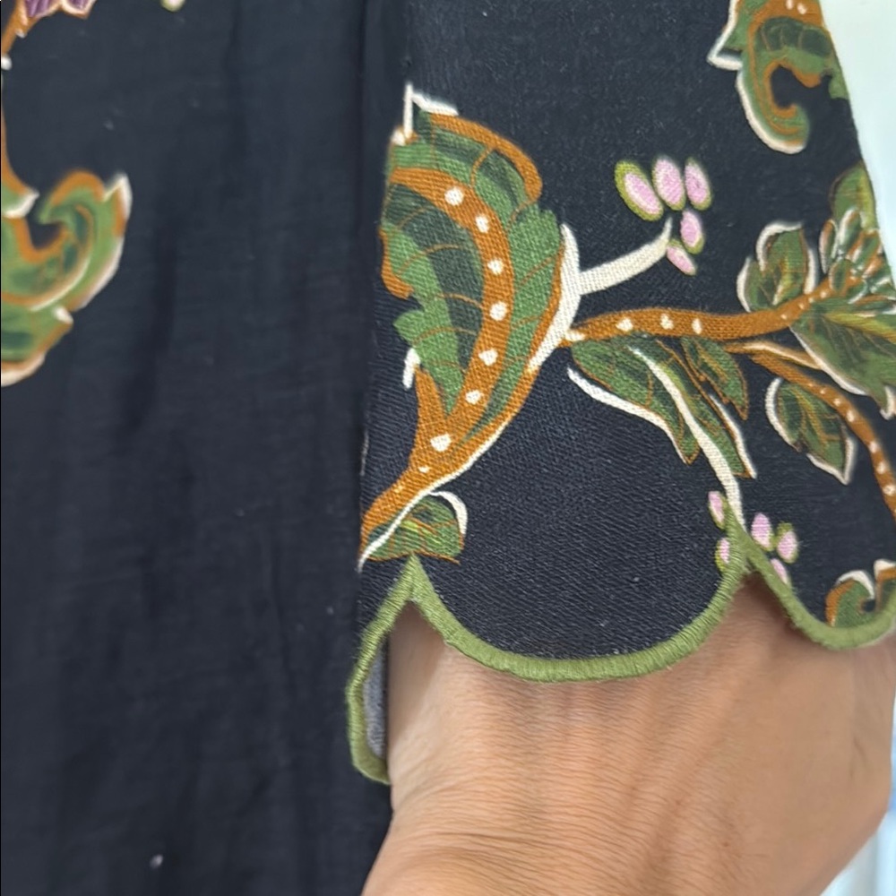 FARM Rio Black Maxi Dress with Pink and Green Embroidery - Picture 10 of 12